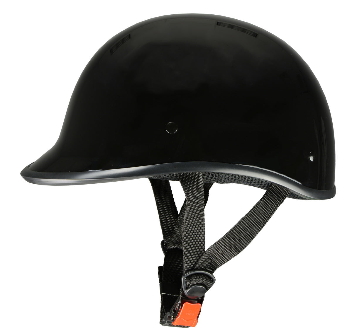 Milwaukee Performance Helmets MPH9861N 'Derby' Novelty Glossy Black Half Helmet