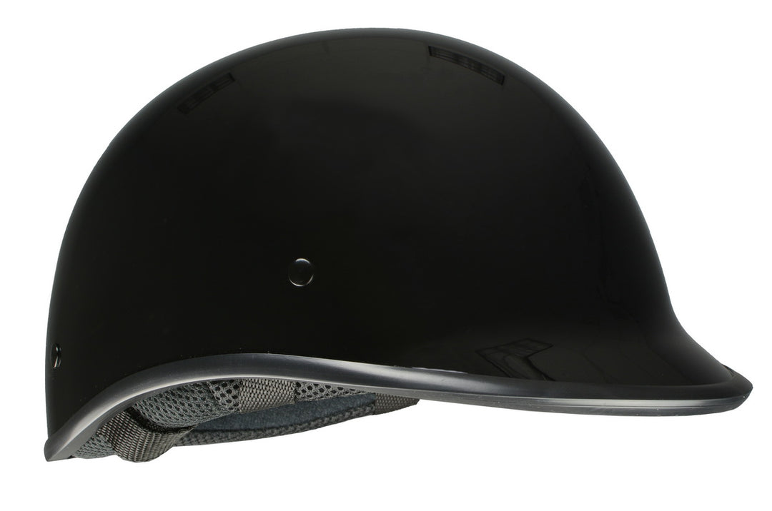 derby style motorcycle helmets Milwaukee Performance Helmets MPH9861N Derby Novelty Glossy Black Half Helmet