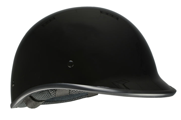 Milwaukee Performance Helmets MPH9861N Derby Novelty Glossy Black Half Helmet