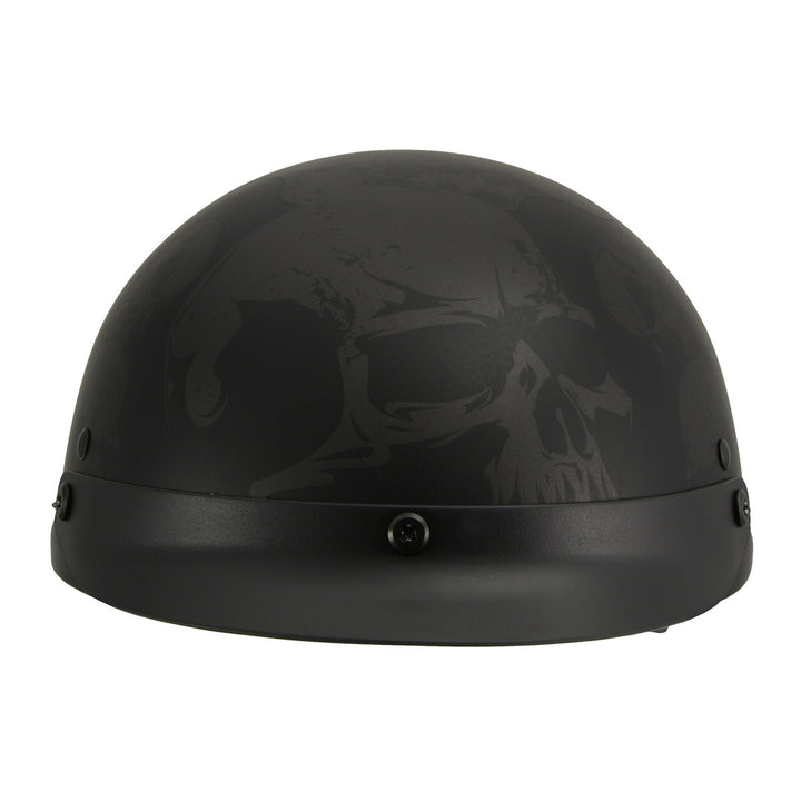Milwaukee Helmets MPH9873N Novelty Gathering of Skulls Matte Black Half Helmet