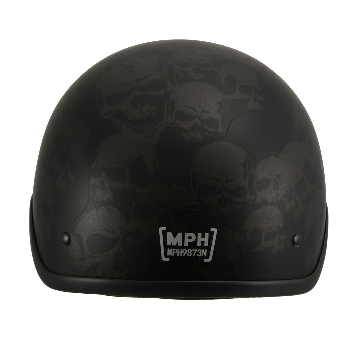 Milwaukee Helmets MPH9873N Novelty 'Gathering of Skulls' Matte Black Half Helmet