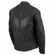 Milwaukee Leather SH1954 Women's Black Textile Jacket with Stud and Wings Detailing