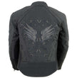 Milwaukee Leather MPL1954 Women's 'Studded Wings' Black Textile Moto Jacket