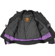 Milwaukee Leather SH1954 Women's Black and Purple Textile Jacket with Stud and Wings Detailing