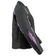 Milwaukee Leather SH1954 Women's Black and Purple Textile Jacket with Stud and Wings Detailing