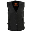 Milwaukee Leather SH1955 Ladies Black and Purple Textile Vest with Wing Embroidery
