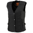 Milwaukee Leather SH1955 Ladies Black and Purple Textile Vest with Wing Embroidery