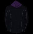Milwaukee Leather MPL1967 Women's 3/4 Hooded Black and Purple Textile Jacket with Reflective Tribal Detail