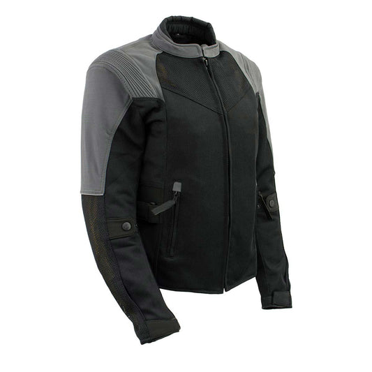 Milwaukee Leather Women's Be Cool Black/Grey Textile Motorcycle Jacket w/ CE Armor - MPL22700