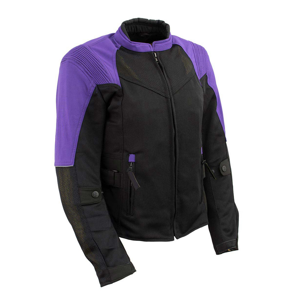 Milwaukee Leather Women's Be Cool Black/Purple Textile Motorcycle