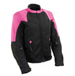 Milwaukee Leather Women's Be Cool Black/Fuchsia Textile Motorcycle Jacket w/ CE Armor - MPL22702