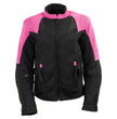 Milwaukee Leather Women's Be Cool Black/Fuchsia Textile Motorcycle Jacket w/ CE Armor - MPL22702