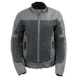 Milwaukee Leather Women's Shade Black/Grey Textile Motorcycle Jacket w/ CE Armor - MPL22707