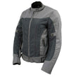 Milwaukee Leather Women's Shade Black/Grey Textile Motorcycle Jacket w/ CE Armor - MPL22707