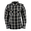 Milwaukee Leather MPL2600 Women’s Plaid Flannel Biker Shirt w/ CE Approved Armor - Reinforced w/ Aramid Fiber