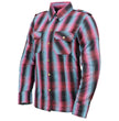 Milwaukee Leather MPL2603 Women’s Plaid Flannel Biker Shirt with CE Approved Armor - Reinforced w/ Aramid Fiber