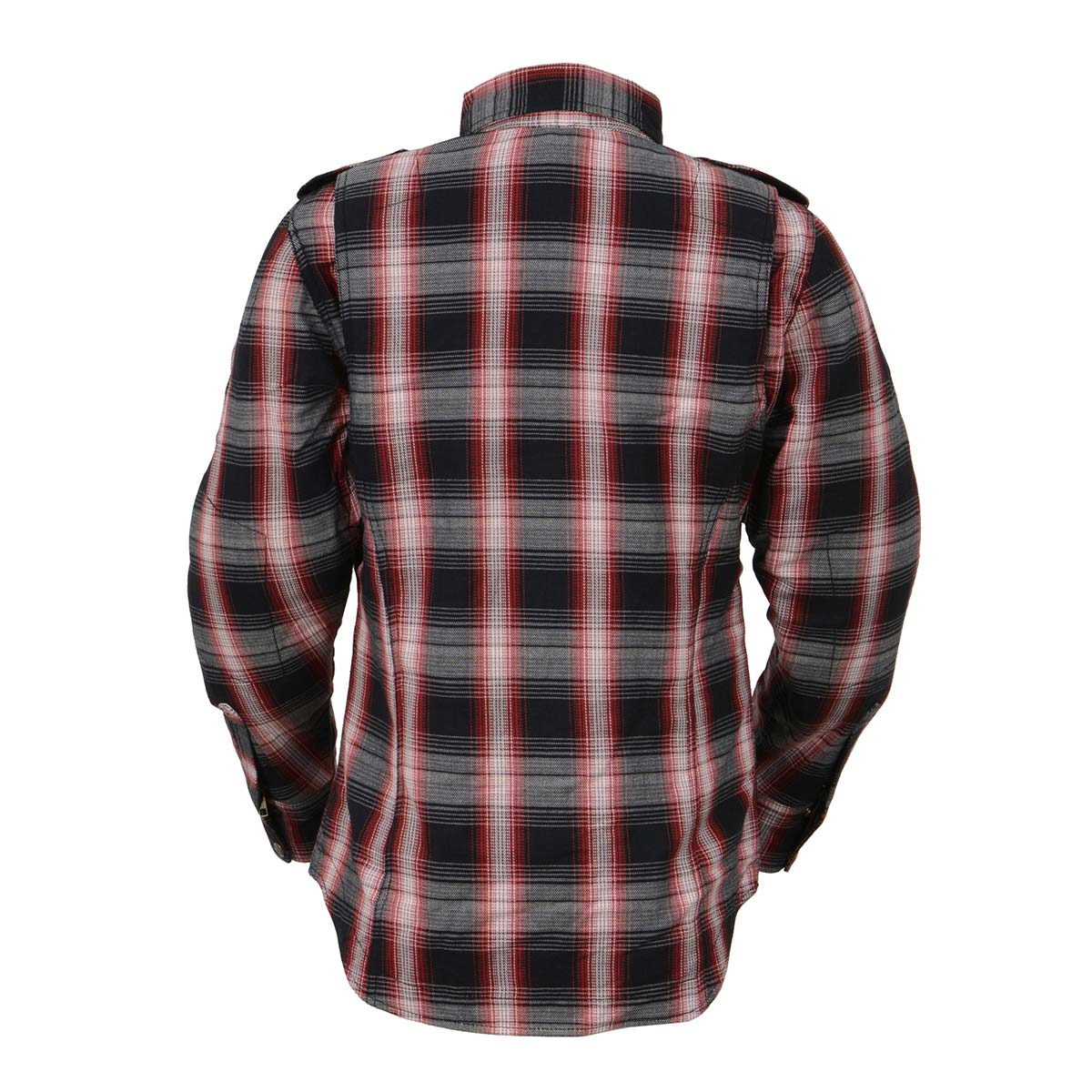 Milwaukee Leather MPL2604 Women’s Plaid Flannel Biker Shirt with CE Approved Armor - Reinforced w/ Aramid Fiber