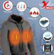 NexGen Heat Women’s Grey Heated Hoodie Jacket, – Front Zipper Insulated Thermal Wear - NXL2713