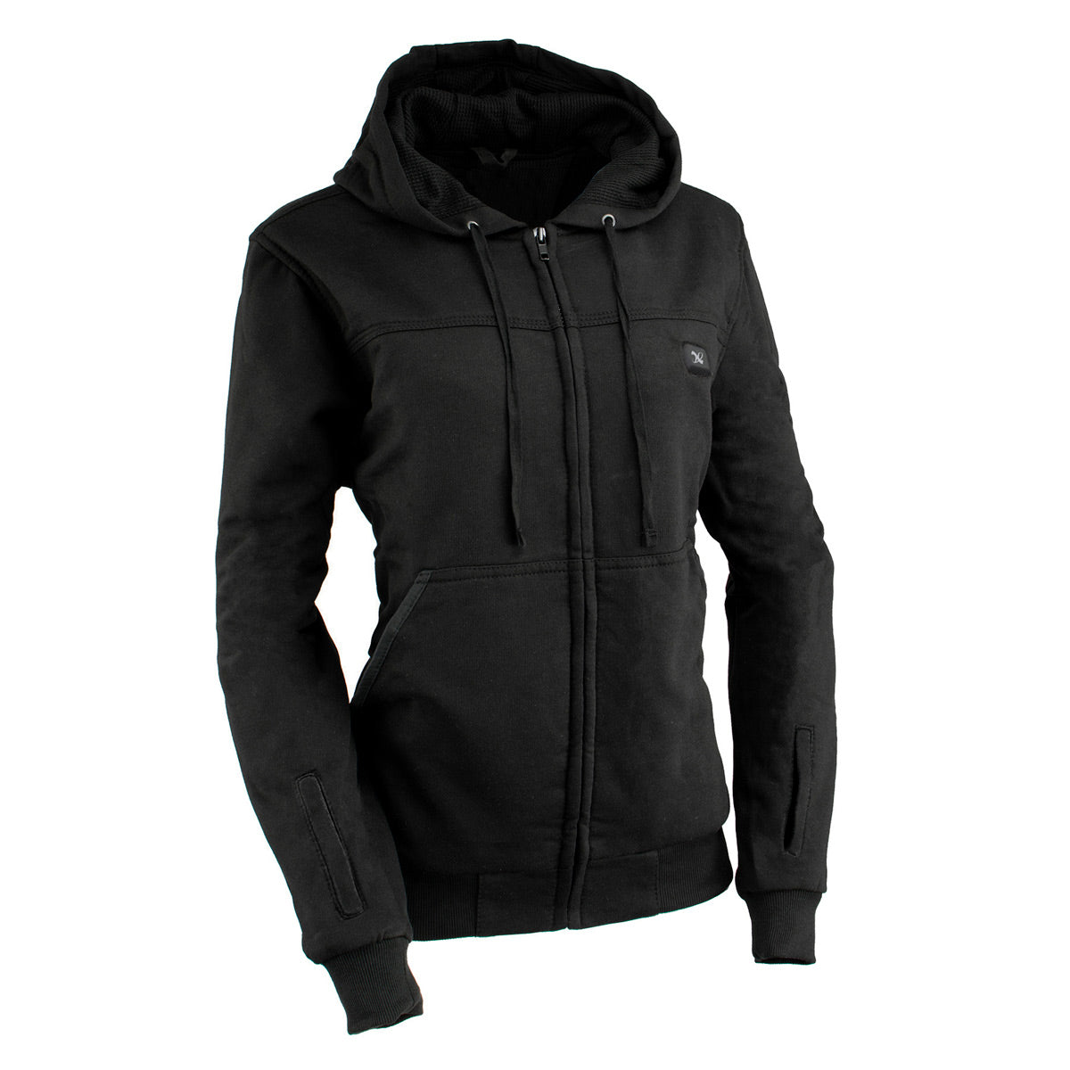 Nexgen Heat NXL2717DUAL Tech Women's Black Heated Jacket Sweatshirt Hoodie for Winter Cold Weather