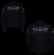 Milwaukee Leather MPL2730 Women's Black Crossover Textile Scooter Jacket with Reflective Skulls