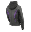 Milwaukee Leather MPL2746 Women's Lightweight Hoodie Textile Scuba Jacket with Purple Wings