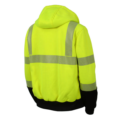 Nexgen Heat MPL2773SET Women's Heated Hoodie High-Viz Reflective - Zipper Front Sweatshirt Jacket w/ Battery Pack