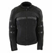 Milwaukee Leather MPL2775 Black Armored Textile Motorcycle Jacket for Women - All Season Jacket w/ Removable Liner