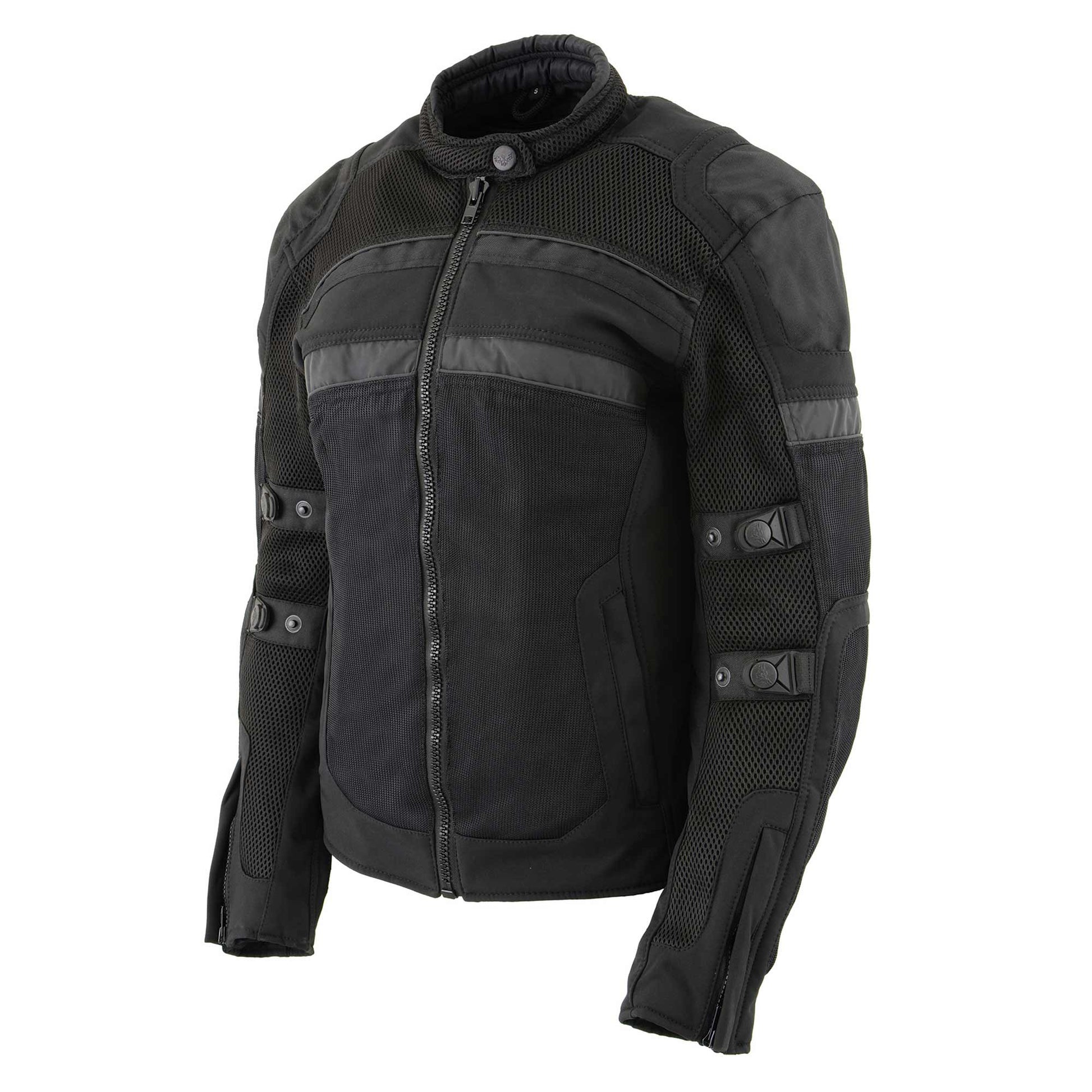 Milwaukee Leather MPL2775 Black Armored Textile Motorcycle Jacket