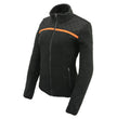 Milwaukee Leather MPL2783 Women's Black Micro Fleece Zipper Front Jacket with Orange Stripe