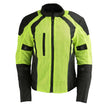 Milwaukee Leather MPL2793 High Vis Green with Black Armored Textile Motorcycle Jacket for Women - All Season Mesh Jacket