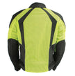 Milwaukee Leather MPL2793 High Vis Green with Black Armored Textile Motorcycle Jacket for Women - All Season Mesh Jacket