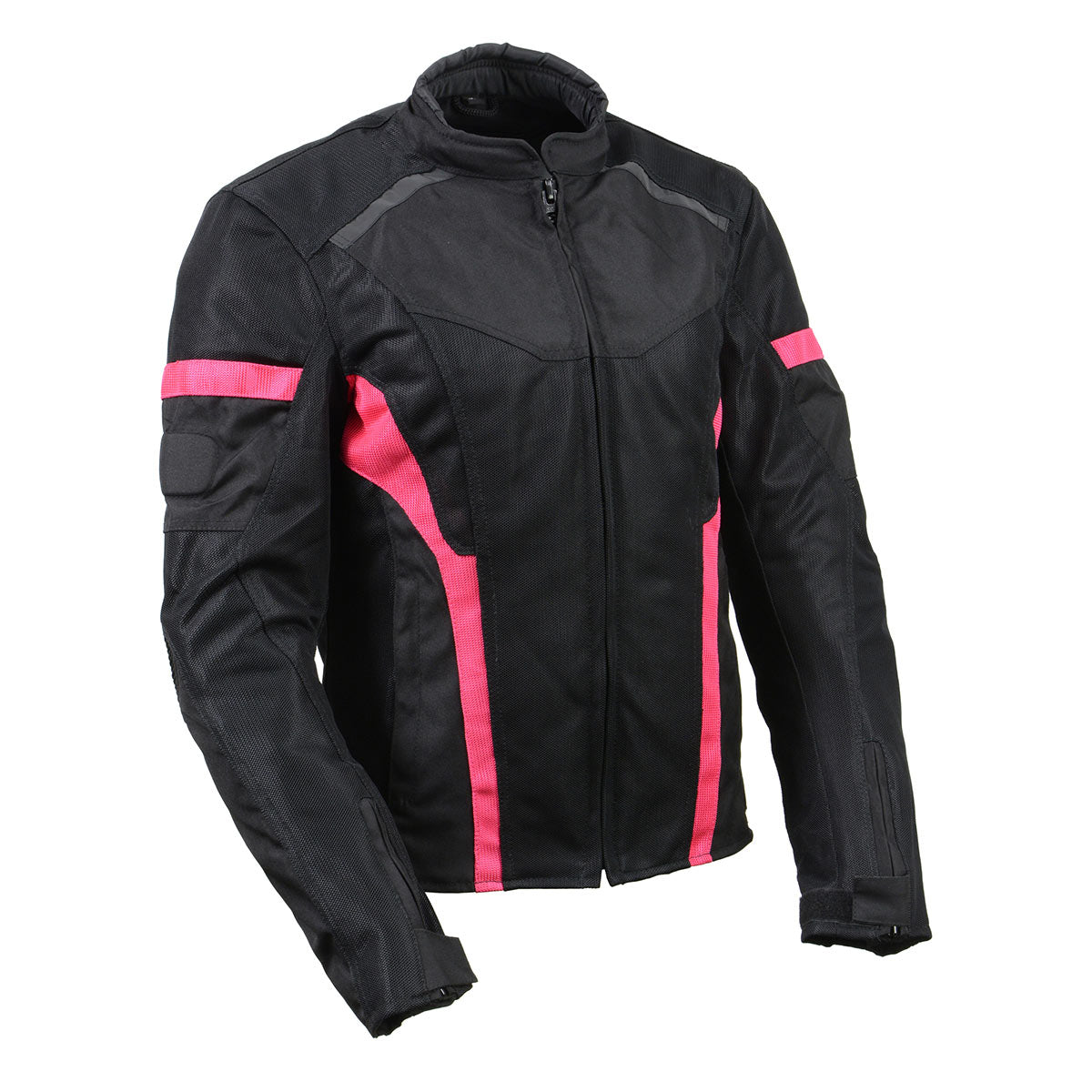 Milwaukee Leather MPL2794 Black and Pink Mesh/Textile Armored
