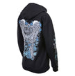 Milwaukee Leather MPLH228001 Women's 'Angel Roses' Zip Up Hooded Black Sweat Shirt - X-Large