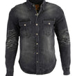 Milwaukee Leather MPM1620 Men's Black Flannel Biker Shirt w/ CE Approved Armor - Reinforced w/ Aramid Fibers