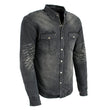 Milwaukee Leather MPM1620 Men's Black Flannel Biker Shirt w/ CE Approved Armor - Reinforced w/ Aramid Fibers