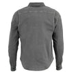 Milwaukee Leather MPM1621 Men's Grey CE Armored Long Sleeve Motorcycle Riders Shirt w/ Reinforced w/ Aramid Fibers