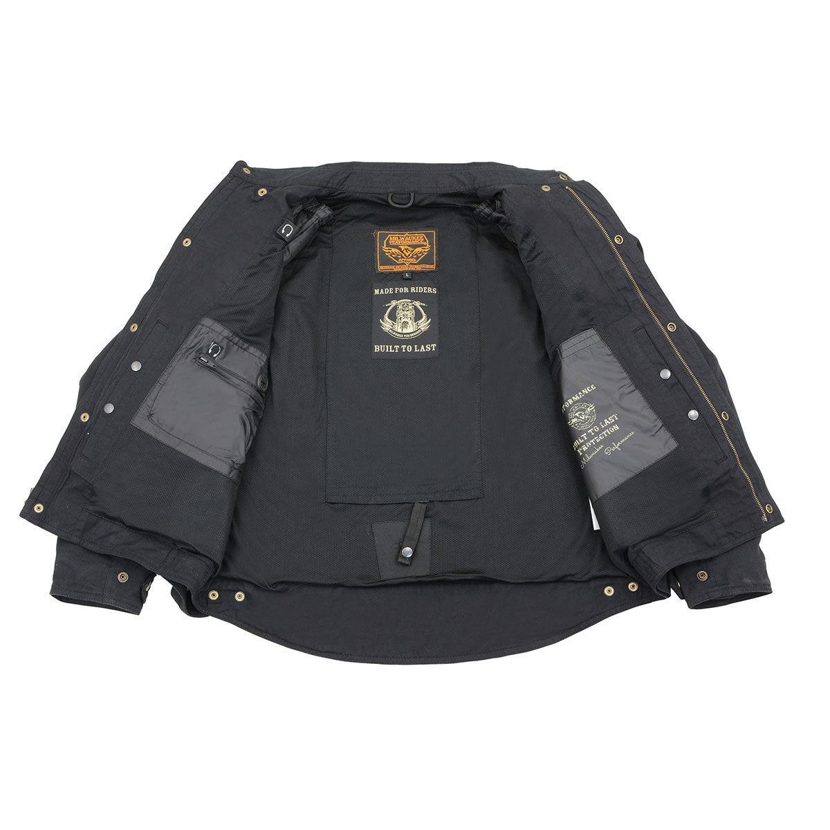 Milwaukee Leather MPM1623 Men's Black CE Armored Long Sleeve Biker