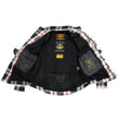 Milwaukee Leather MPM1625 Men's Plaid Flannel Biker Shirt with CE Approved Armor - Reinforced w/ Aramid Fibers