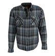Milwaukee Leather MPM1626 Men's Plaid Flannel Biker Shirt with CE Approved Armor - Reinforced w/ Aramid Fiber