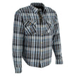 Milwaukee Leather MPM1626 Men's Plaid Flannel Biker Shirt with CE Approved Armor - Reinforced w/ Aramid Fiber