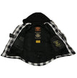 Milwaukee Leather MPM1629 Men's Plaid Hooded Flannel Biker Shirt with CE Approved Armor - Reinforced w/ Aramid Fibers