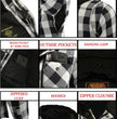 Milwaukee Leather MPM1629 Men's Plaid Hooded Flannel Biker Shirt with CE Approved Armor - Reinforced w/ Aramid Fibers