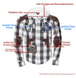 Milwaukee Leather MPM1629 Men's Plaid Hooded Flannel Biker Shirt with CE Approved Armor - Reinforced w/ Aramid Fibers
