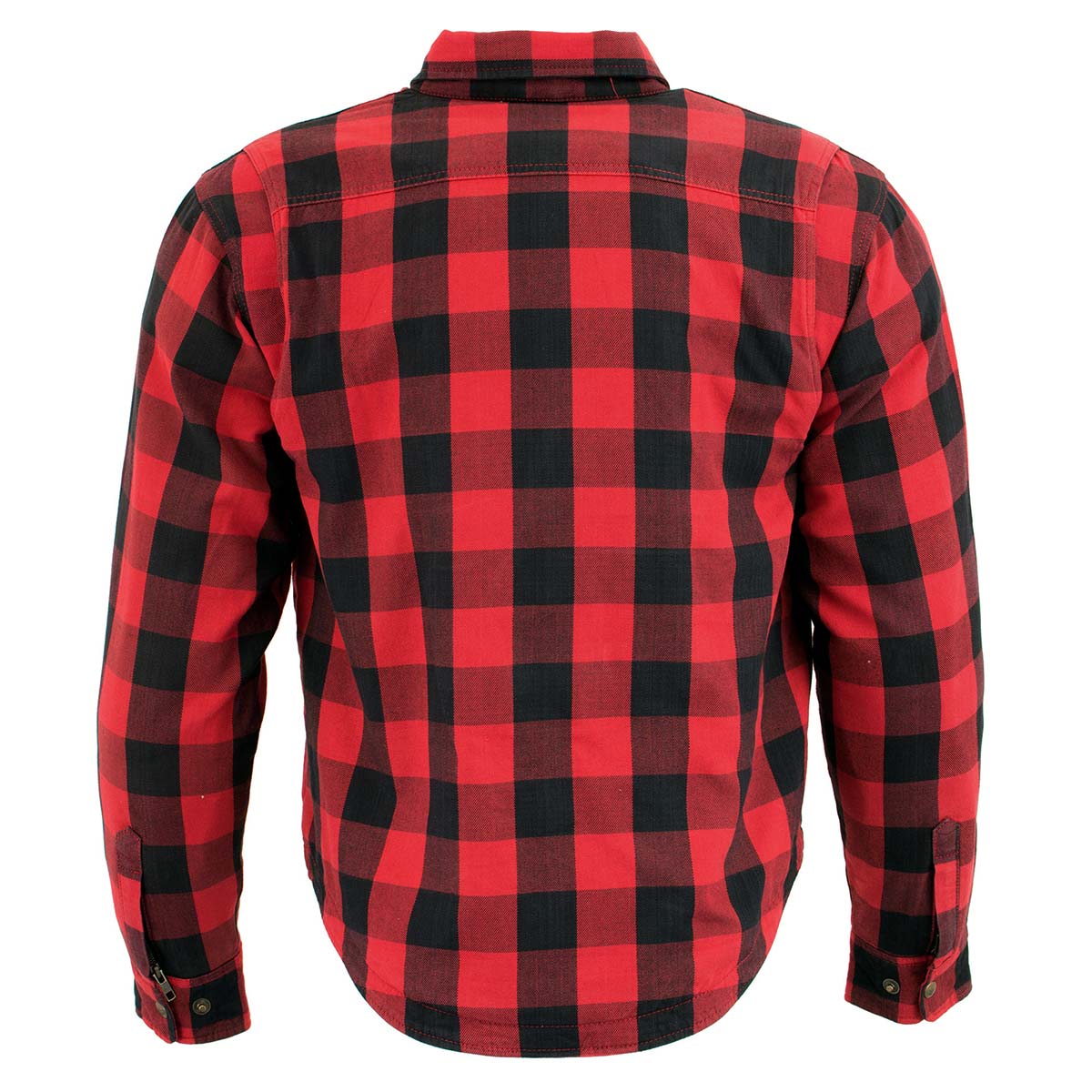 MLVINCE MILITARY CHECK SHIRTS RED YZERR着 Milwaukee Leather MPM1631 Men's Plaid Flannel Biker Shirt with CE