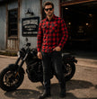 Milwaukee Leather MPM1631 Men's Plaid Flannel Biker Shirt with CE Approved Armor - Reinforced w/ Aramid Fiber