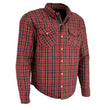 Milwaukee Leather MPM1632 Men's Plaid Flannel Biker Shirt with CE Approved Armor - Reinforced w/ Aramid Fiber