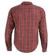 Milwaukee Leather MPM1632 Men's Plaid Flannel Biker Shirt with CE Approved Armor - Reinforced w/ Aramid Fiber