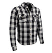 Milwaukee Leather MPM1633 Men's Plaid Flannel Biker Shirt with CE Approved Armor - Reinforced w/ Aramid Fiber