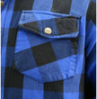 Milwaukee Leather Men's Plaid Flannel Blue Biker Shirt with CE Approved Armor Reinforced w/Aramid Fiber MPM1634