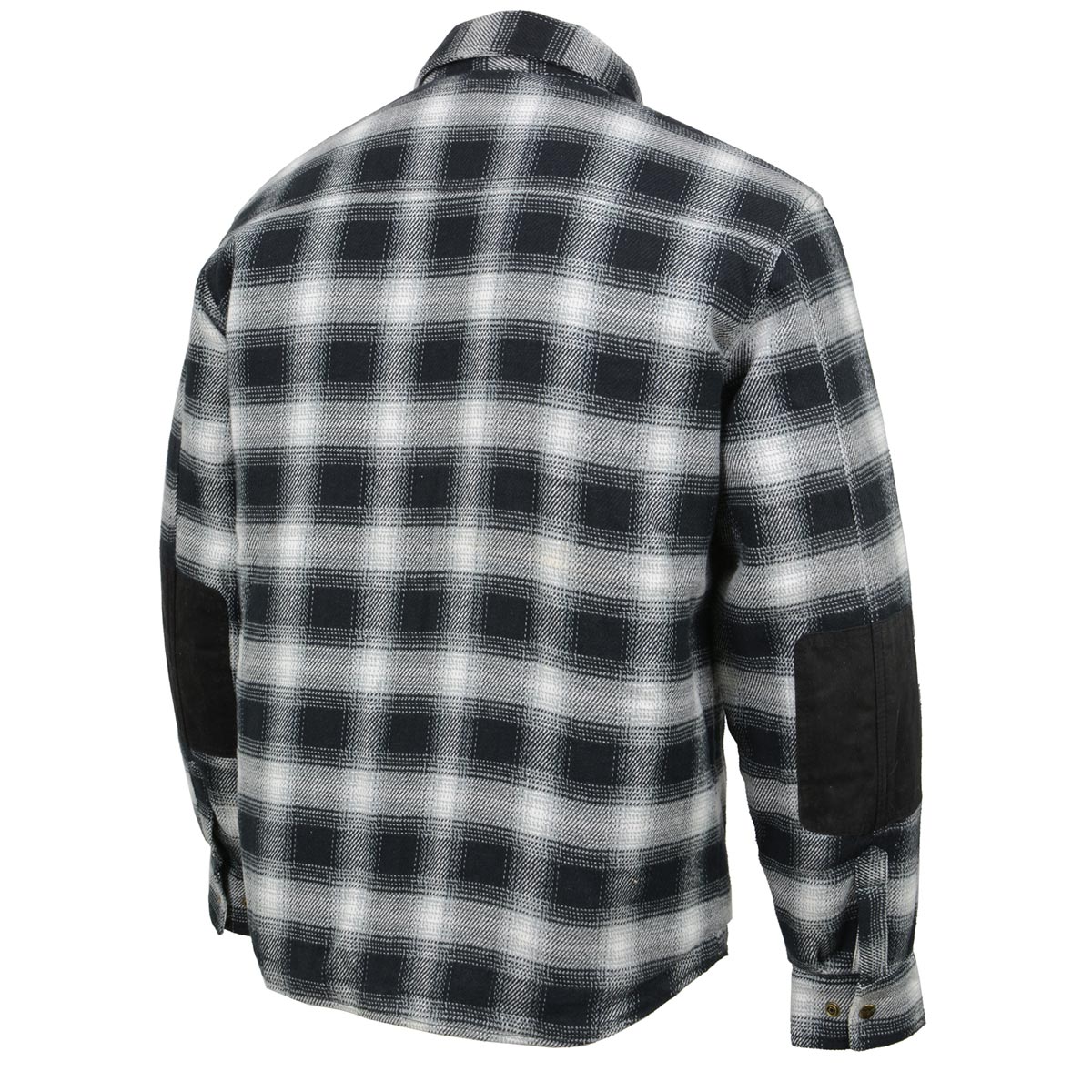 Milwaukee Leather MPM1638 Men's Black and White Checkered Flannel Motorcycle Riding Shirt